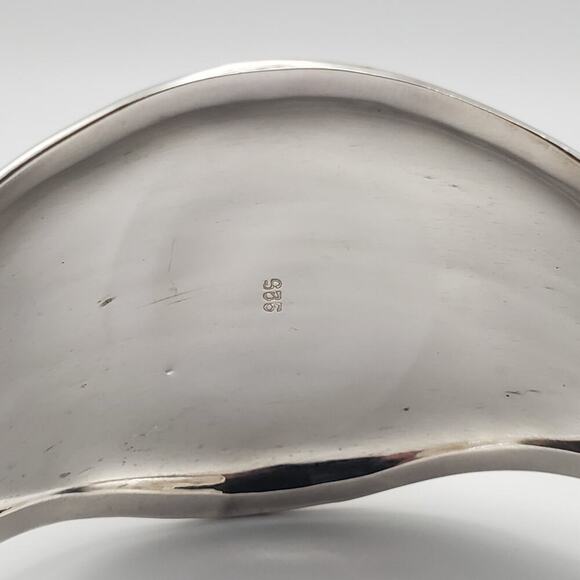 925 Sterling Silver Red Coral Southwestern Wide Cuff Bracelet 28.88 Grams - Picture 7 of 9